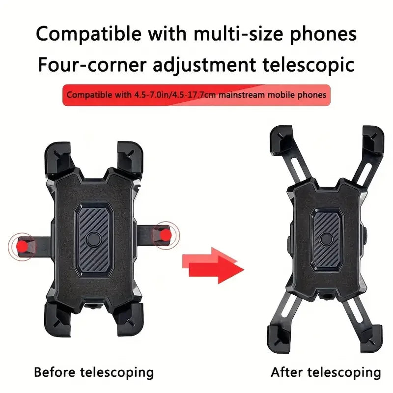 2PCS 360° Rotatable & Adjustable Bike/Motorcycle Phone Mount - Shockproof, Anti-Slip Holder For phone, - Durable Abs Material Shopifynow