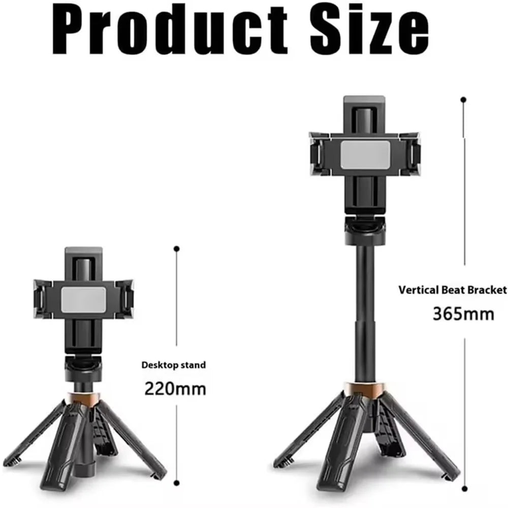 2025 new Selfie Stick Tripod with Wireless Bluetooth Remote, Portables Foldable Stand for iPhone Smartphone Vlog Shooting Record - Shopifynow