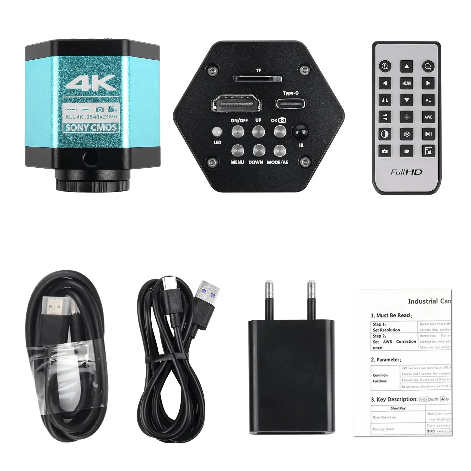 HD 4K Electron Microscope For Soldering 48MP HDMI USB Digital Camera Sony Sensor 150X Lens Reinforced Bracket Reduces Vibration Shopifynow