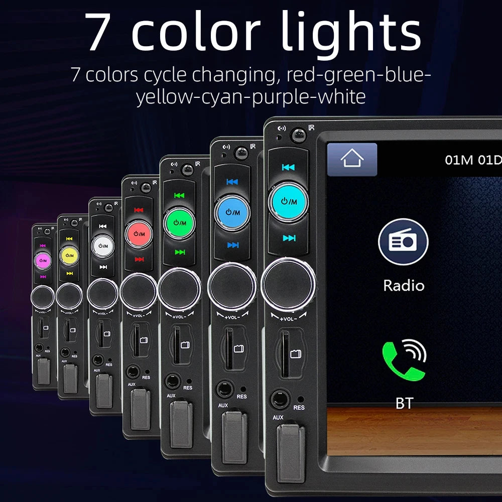 7inch Quality Single 1Din Touch Screen Car Stereo Radio With Handle Remote Control Camera For Apple/Android CarPlay Bluetooth Shopifynow