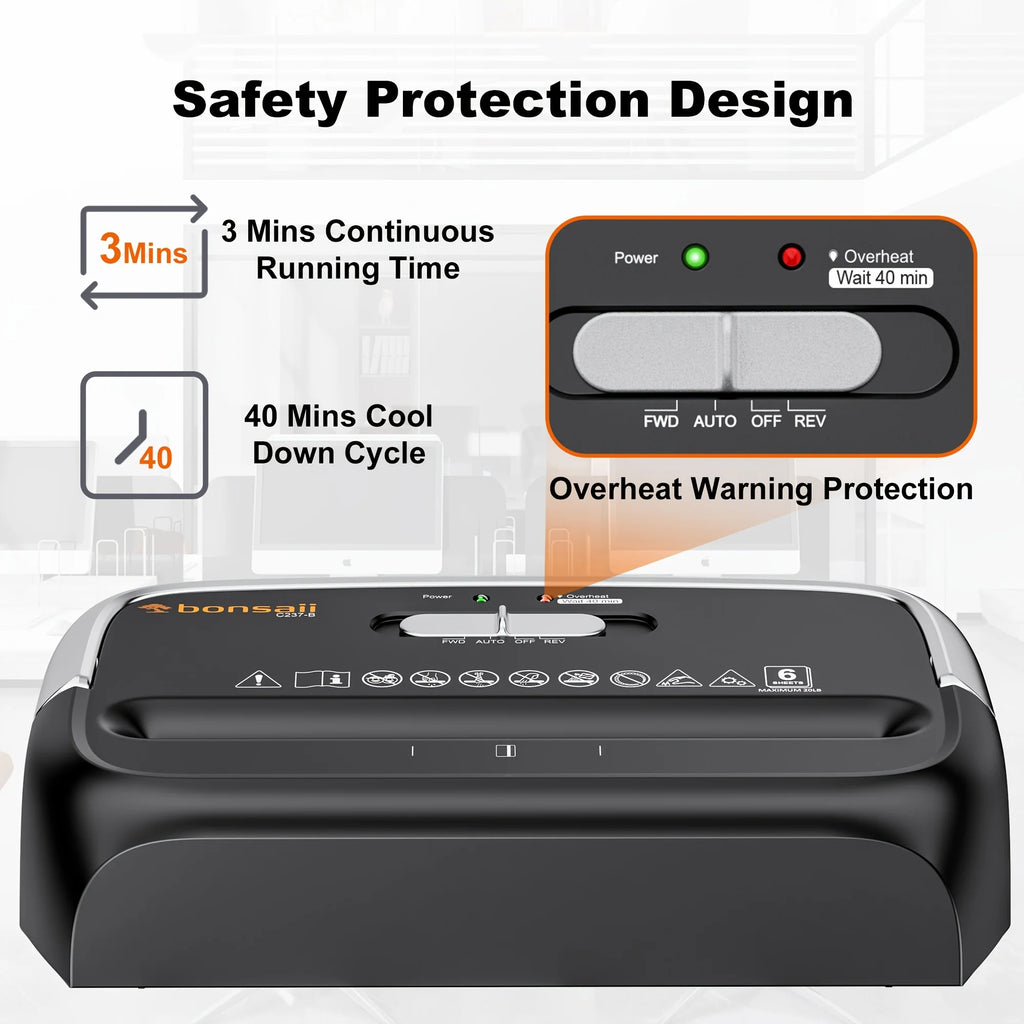 6-Sheet Cross-Cut Paper Shredder with 3.4-Gallon Wastebasket for Home Office Shreds Credit Cards,Paper, Mail, Staples and Clips Shopifynow