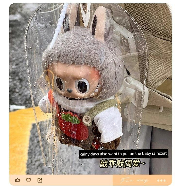 Labubu Doll Bag out Automobiles Curtain Cloth Transparent Cotton Doll Dustproof Moisture-Proof 10cm15 Pendant Cartoon Backpack Baby Doll Bag Shopifynow