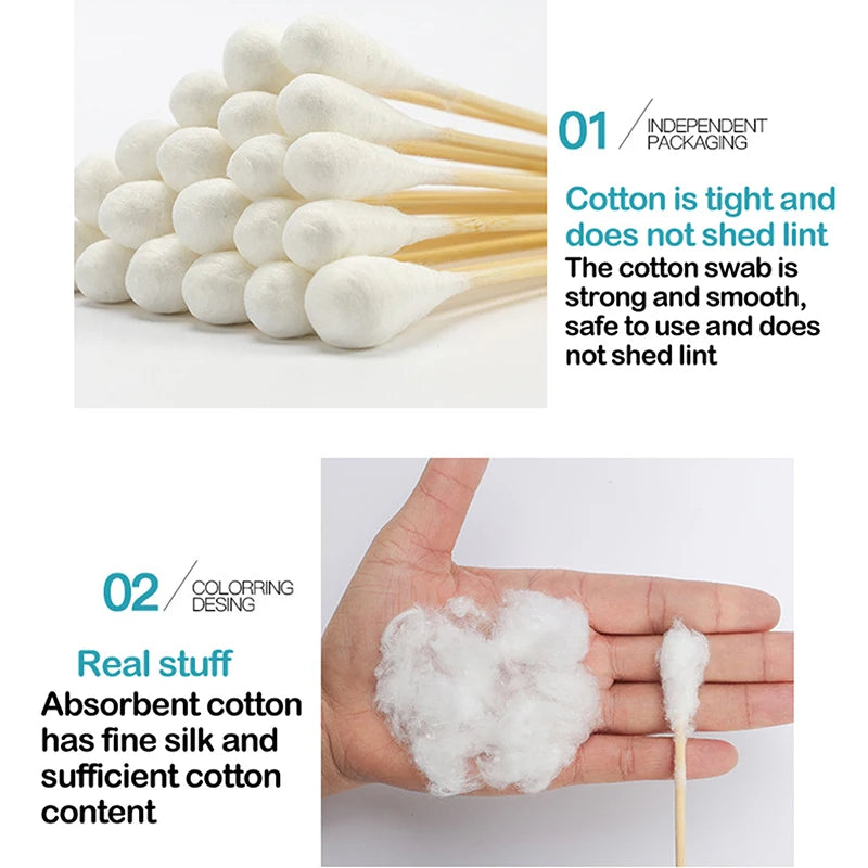 Disposable Sterile Medical Supplies Cotton Swabs Single Head Wound Sterilization Cleaning Wooden Long Cotton Swabs Stick Shopifynow