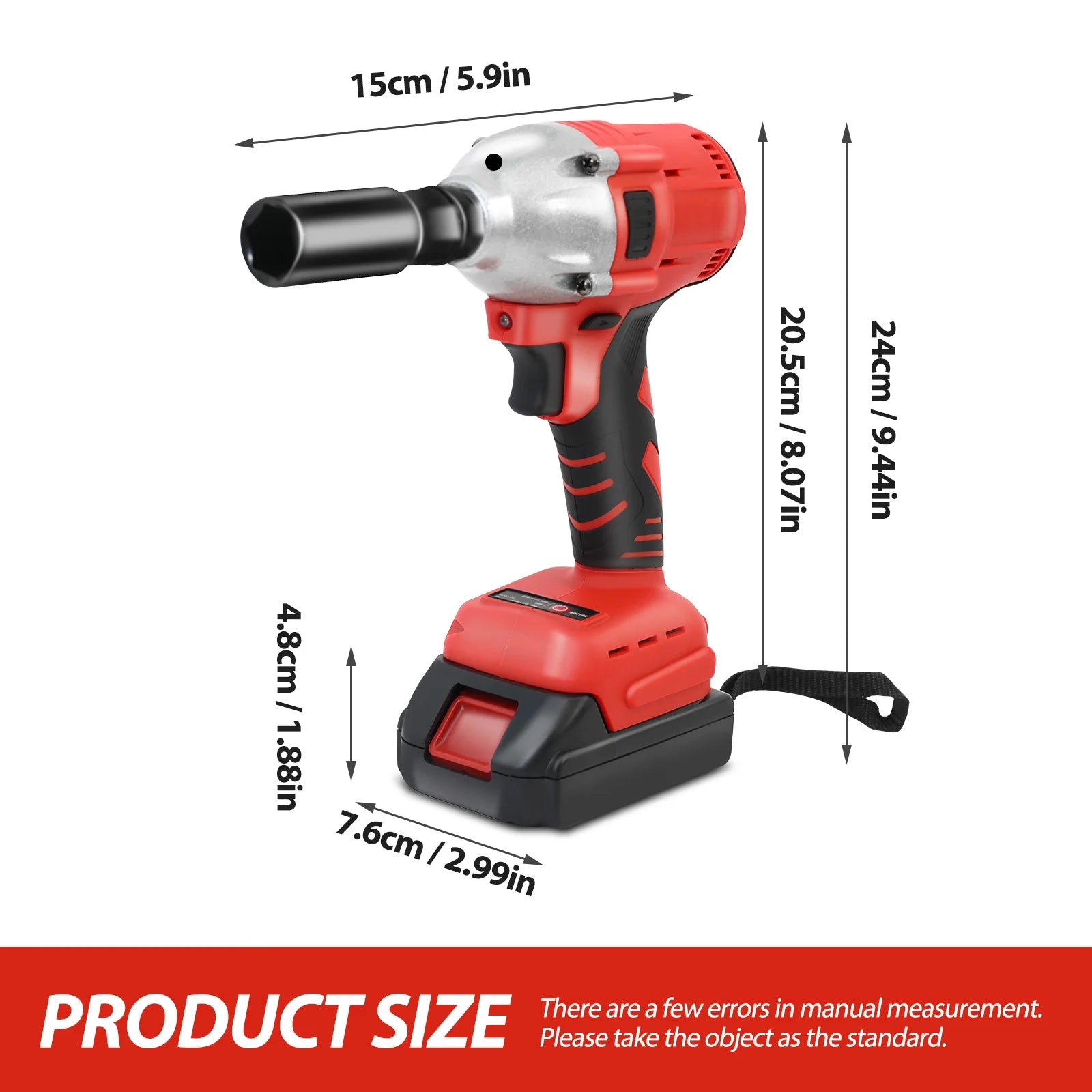 1000N.m (740ft-lbs) Cordless Impact Drill Wrench Brushless Electric High Torque Batteries 1500MAh 20V Fast Charger DIY Tool Shopifynow
