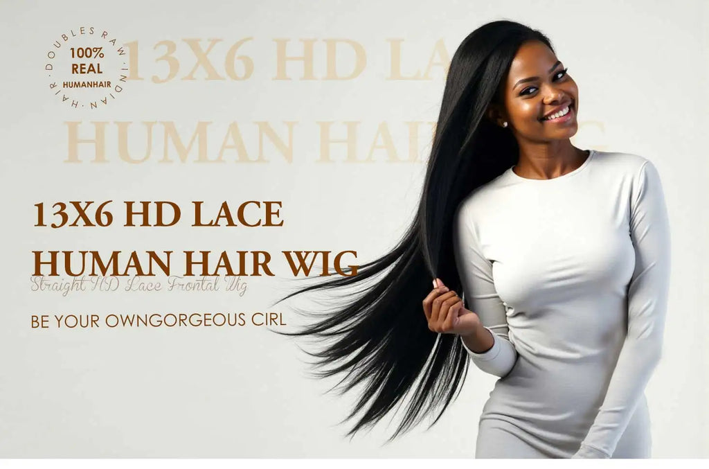 40 50 Inch Straight Human Hair Wig 13x6 HD Lace Frontal 100% Human Hair Wigs 250 Density Remy Pre Plucked Lace Front Closure Wig Shopifynow
