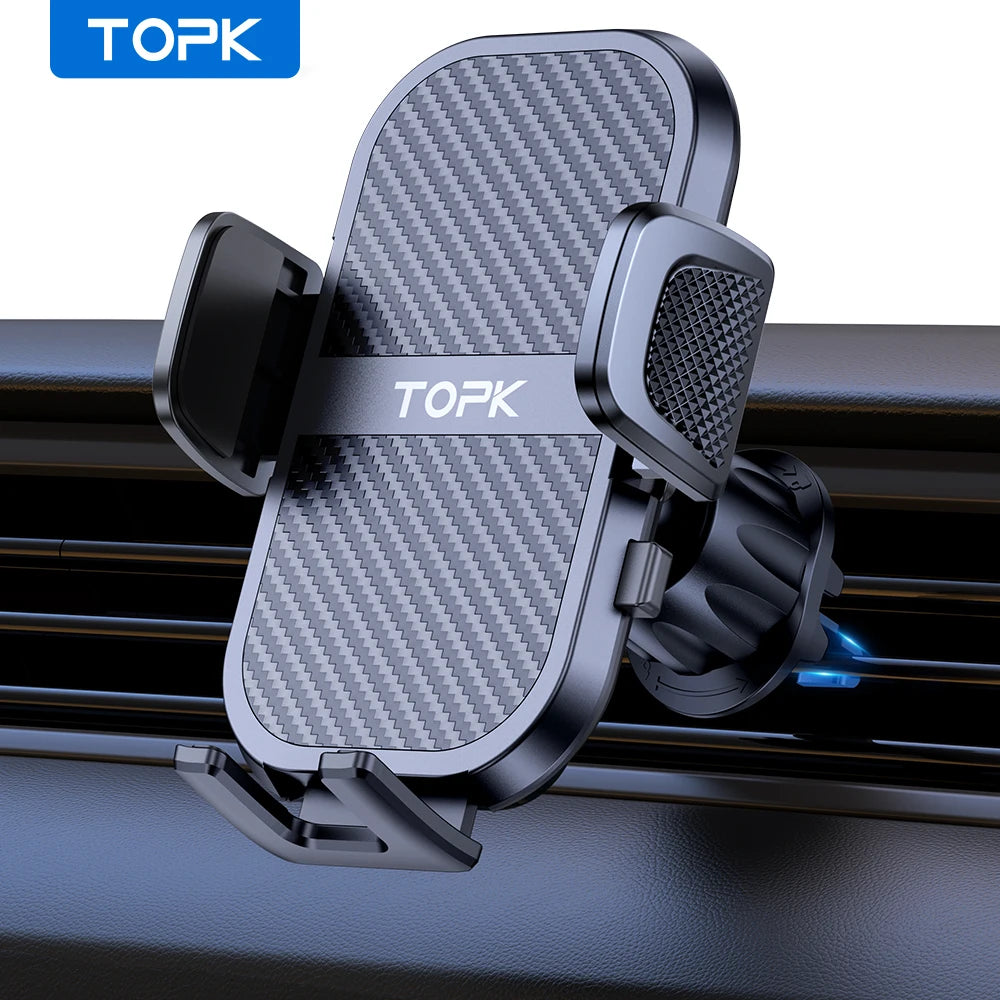 TOPK D46G Car Phone Holder Mount, Upgraded Metal Hook Cell Phone Holder For Car Air Vent Compatible With All Phones Shopifynow