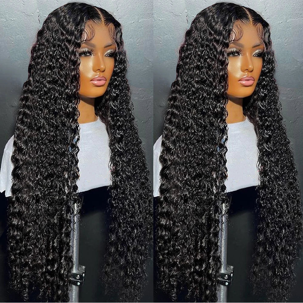 300% High Density Loose Deep Wave 40Inch 13x6 13x4 HD Lace Frontal Human Hair Wig Full Glueless Ready To Go Preplucked Curly Wig - Shopifynow