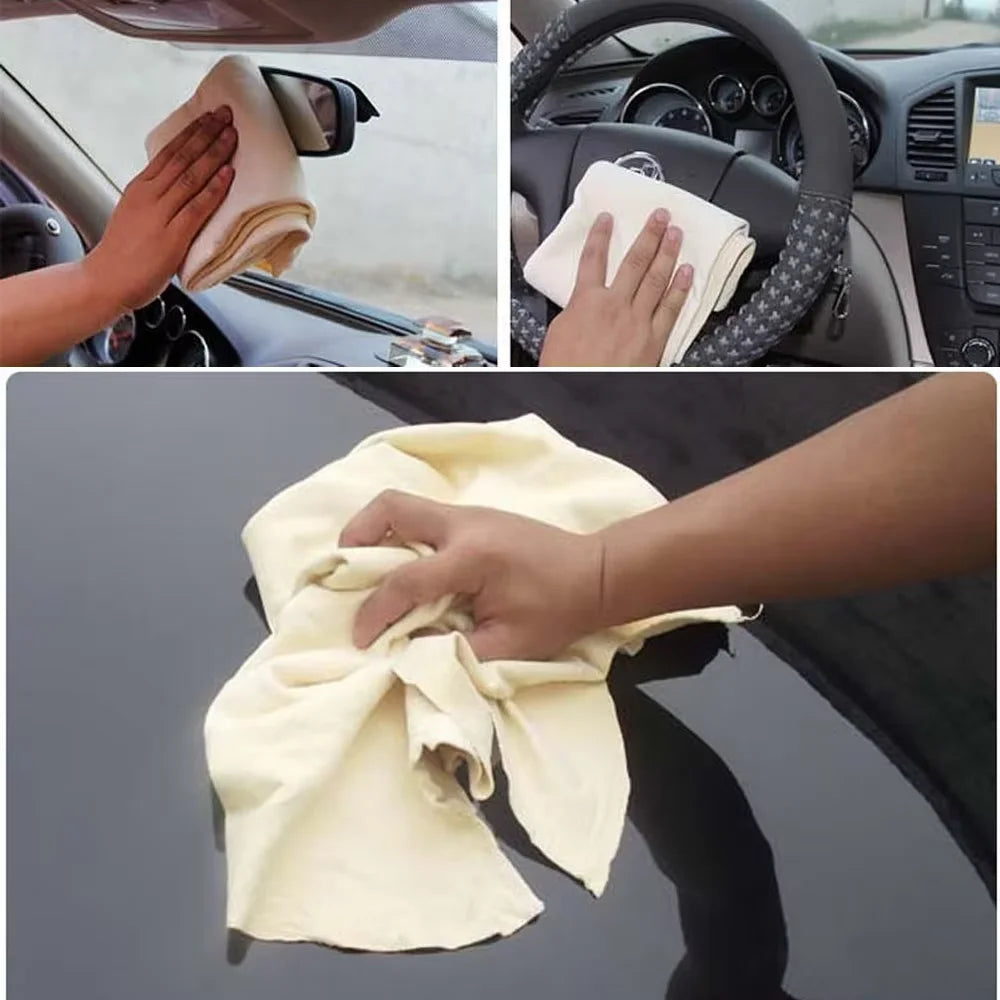 60x90cm Goat Skin Leather Car Washing Towel Super Absorbent Glass Drying Rags Home Clean Cloth Quick Dry Cleaning Towels 1Pcs Shopifynow