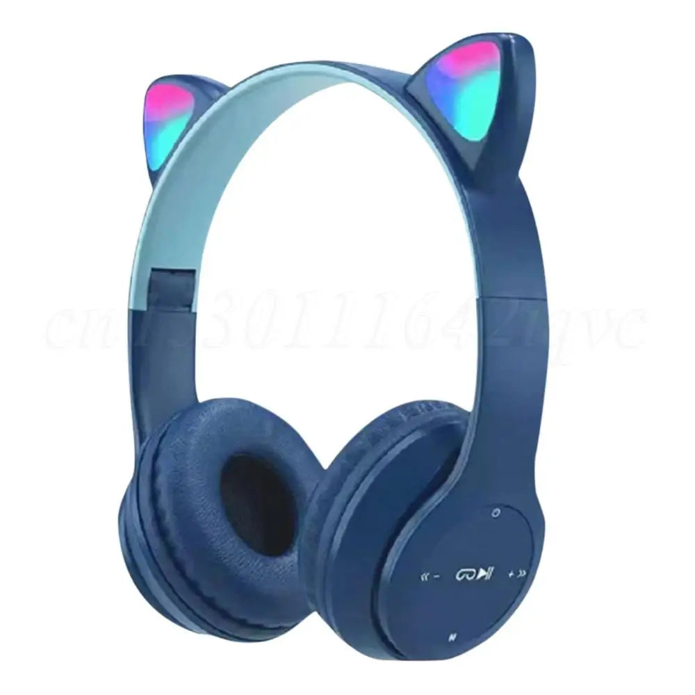 Wireless Headphones Cat Ear Gaming Headset Glow Light Bluetooth-Compatible Helmets Cute Over-Ear Headsets for Kids and Adult Shopifynow