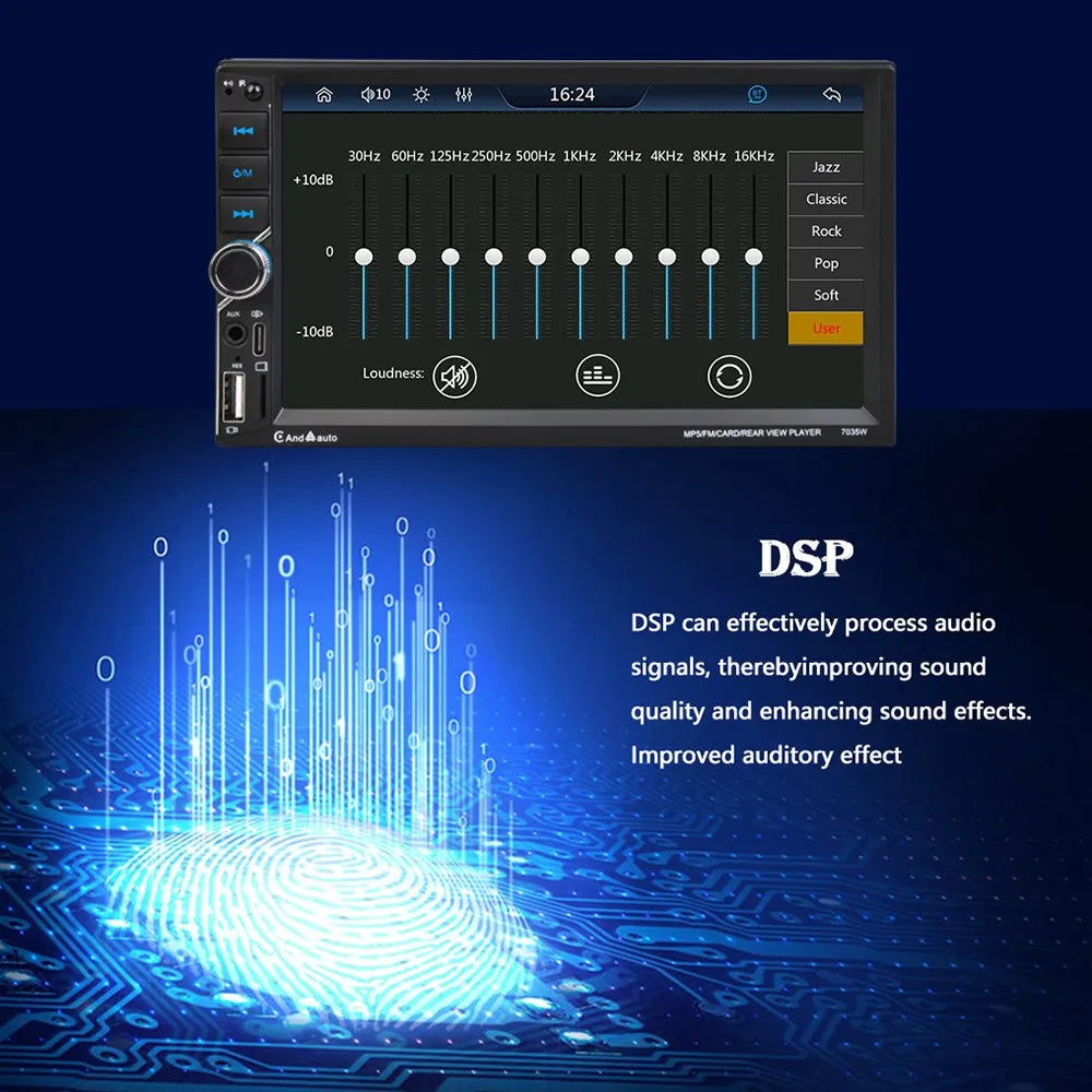 ESSGOO 7 Inch Car Radio 2 Din Carplay Android Auto Universal Car Multimedia Player Autoradio DSP HD Touch Screen FM Bluetooth - Shopifynow