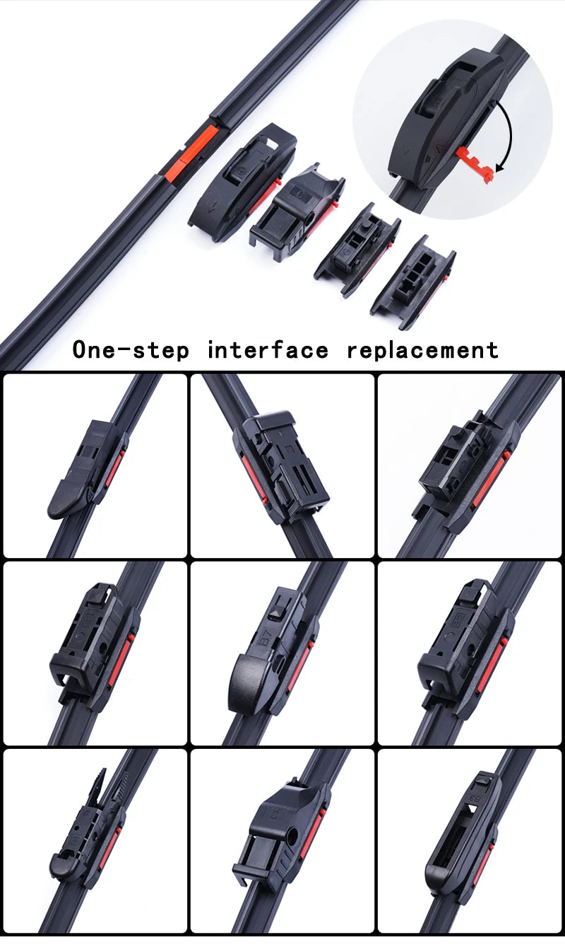 Car Windshield Wiper blades Universal Soft Double layer Rubber Frameless Bracketless car wipers 14" 16" 19" 20" 21" 22" 24"26"