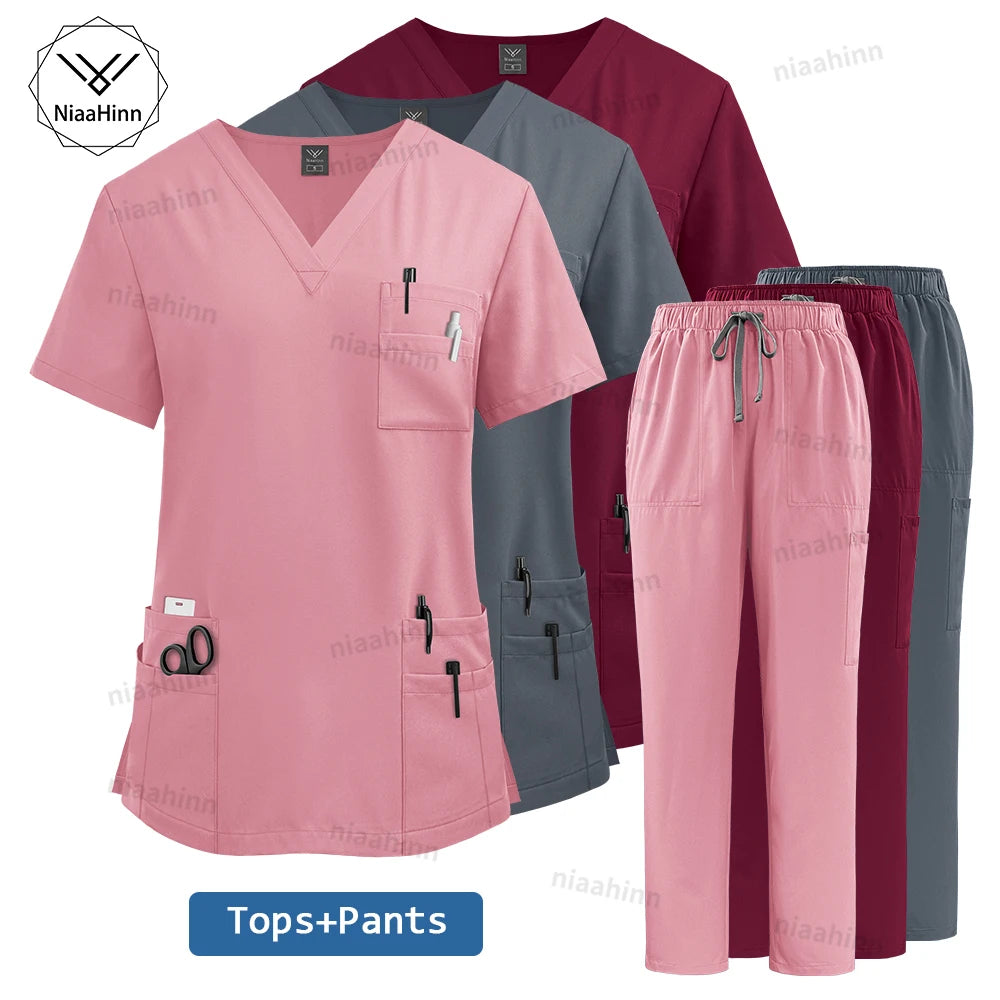 High Quality Medical Clothing for Women Uniform Nurse Lab Coat Unisex Wholesale Tops and Pants Suits Nursing Scrubs Uniforms Set - Shopifynow