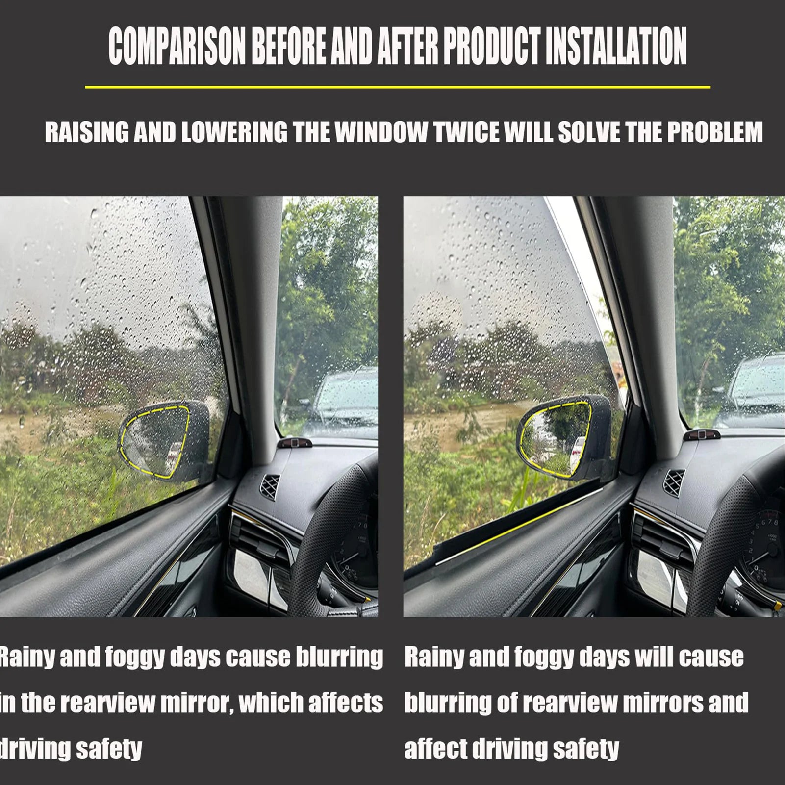 15.7" Rubber Driver Side Wiper Streak-Free Water Removal for Car Window, All-Weather Replacement Left Hand Rain Blades