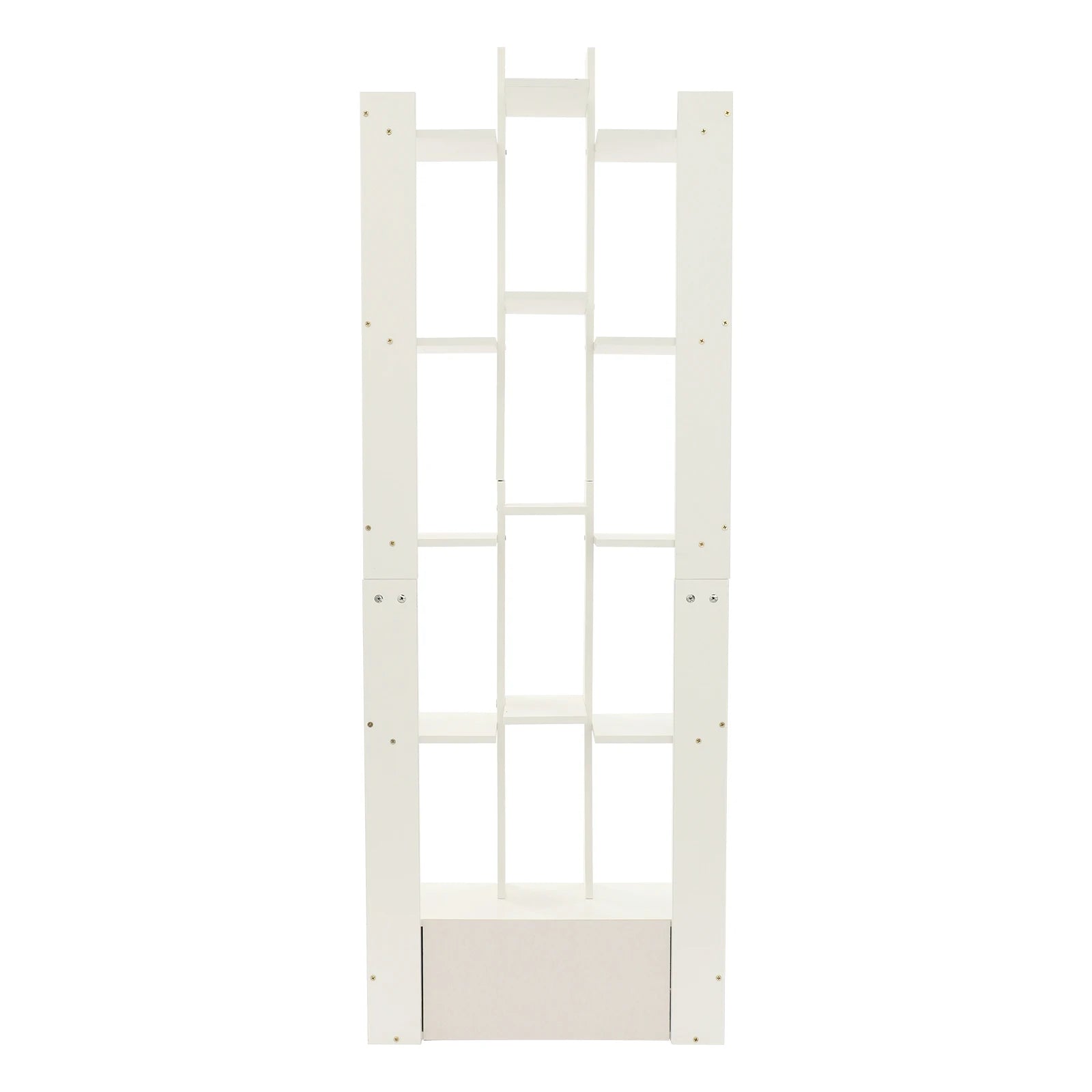 Bookcase 15-Compartment Bookcase with Cabinet Floor Standing Bookcase Each Tier Load Capacity About 5kg For Study Rooms Offices