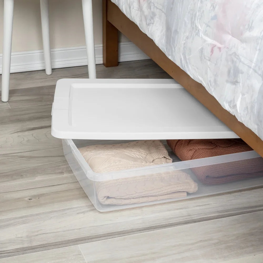Clear Plastic Storage Bin 41 Qt Stackable Container with Snap-On Lid Ideal Clothing Organization Home Office Bedroom Storage Shopifynow