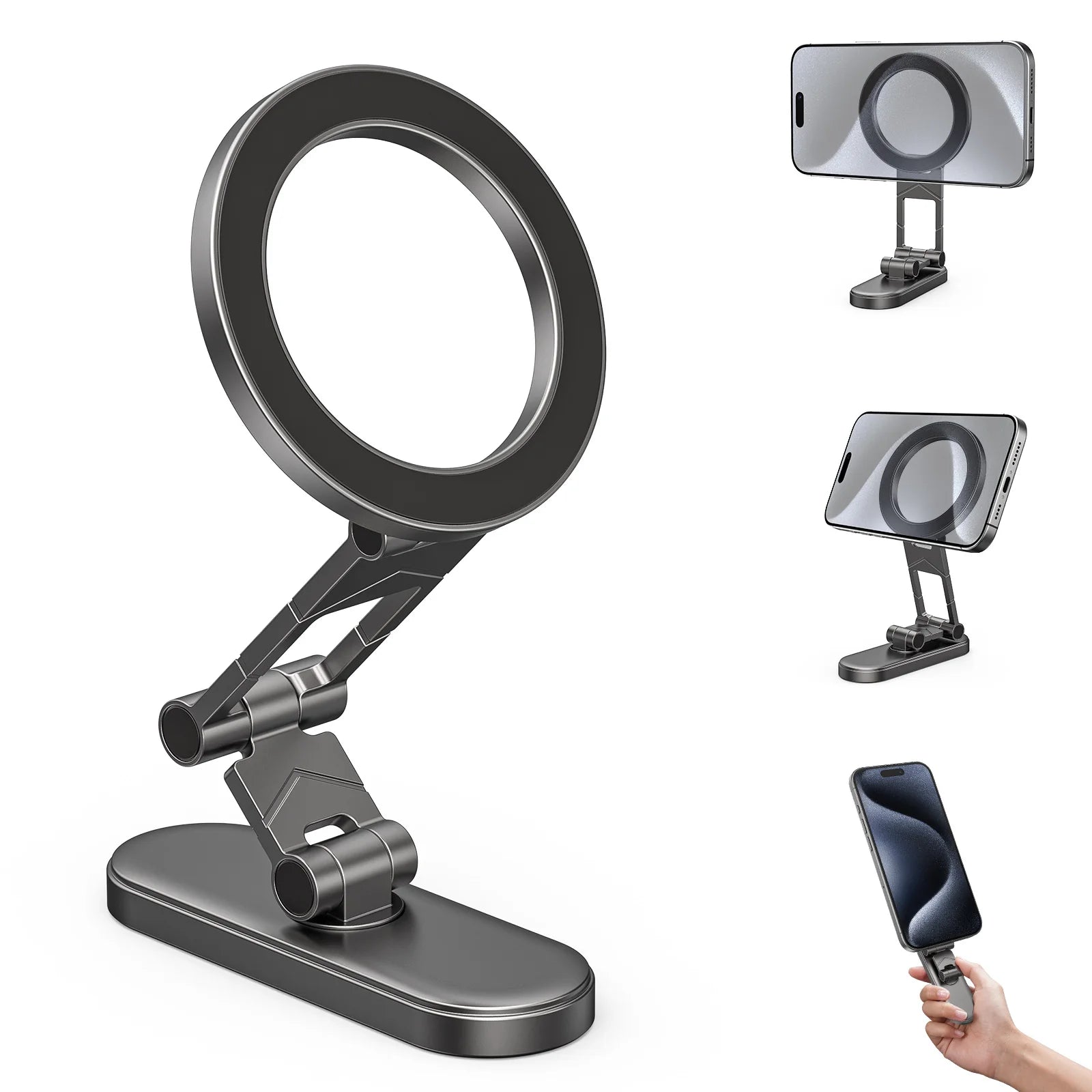 Dual Side Magnetic Car Phone Holder for Magsafe Car Dashboard Mount 360° Rotation Phone Holder for iPhone 17 16 15 Android