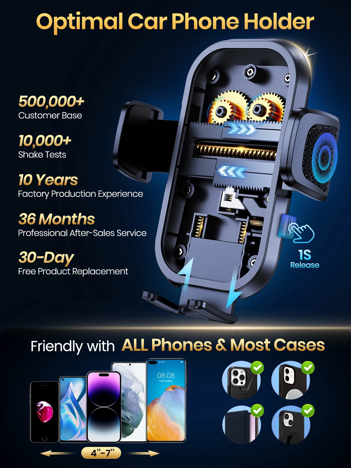 TOPK D46G Car Phone Holder Mount, Upgraded Metal Hook Cell Phone Holder For Car Air Vent Compatible With All Phones Shopifynow