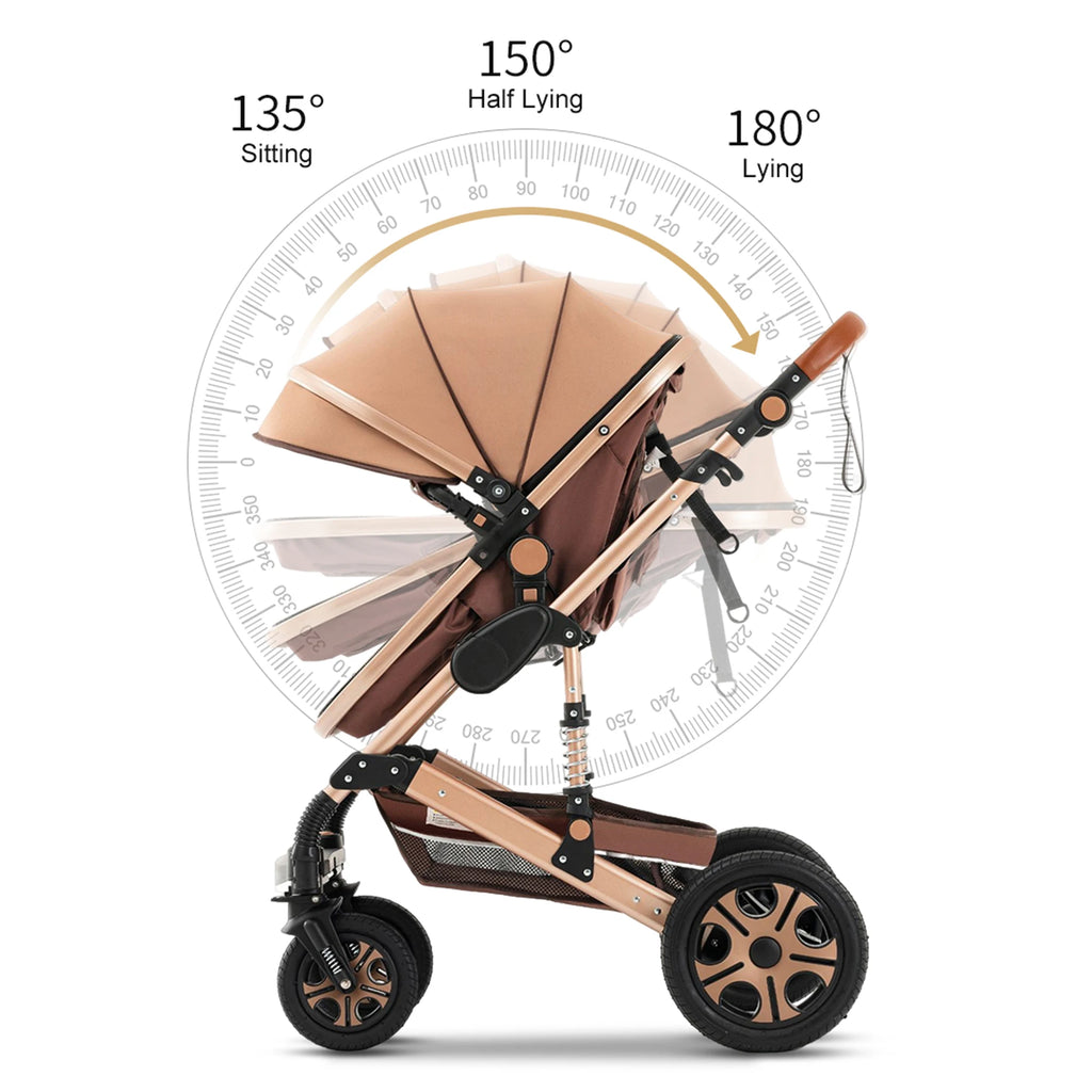 3 in 1 Baby Stroller,Baby Travel System,Baby Carriage 3in1 with Isofix Base,Foldable Newborn Pram,Reversible Standard Stroller Shopifynow