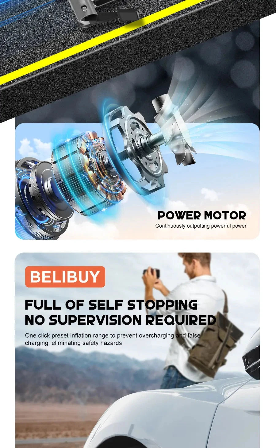 ABS Car Tyre Inflator Portable Air Compressor Car Inflatable Pumps Air Pump Suitable For Inflating Car Motorcycle Bicycle Shopifynow