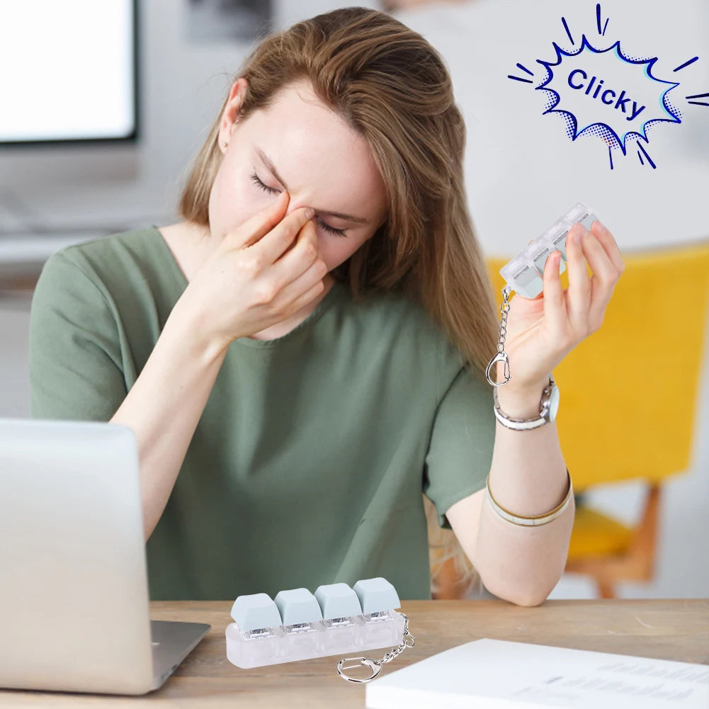 4 Keys Keyboard Keycaps Fidget Toy DIY Finger Keycaps Party Stress Relief Keyboard Caps Finger Button Fidget Decompression Toys - Shopifynow