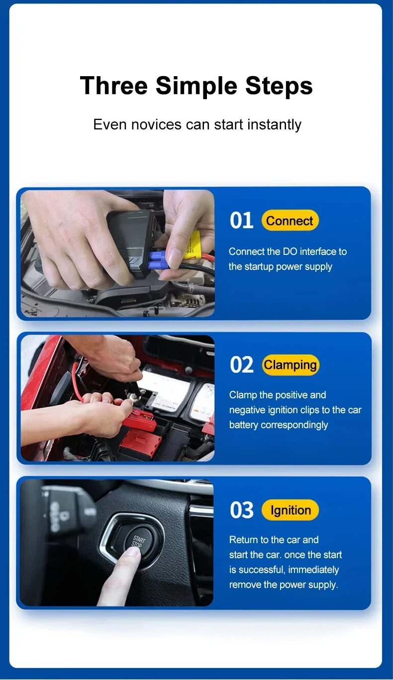 2000A/1200A/600A Car Jump Starter Power Bank Car Battery Booster Charger 12V Starting Device Petrol Diesel-Car Starter Buster - Shopifynow