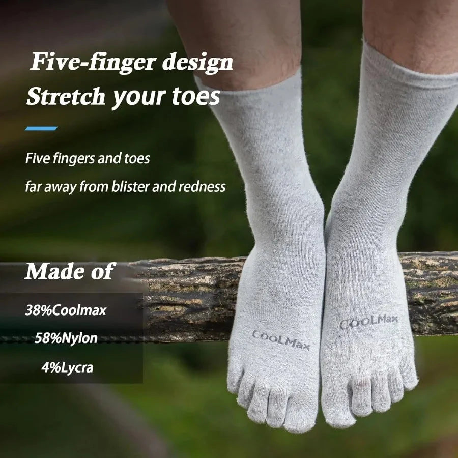 Coolmax Five Finger Running Socks for Men Women 3 Pairs Toe Socks Liner Crew Socks for Sports Training Gym Workout Hiking Outdo Shopifynow