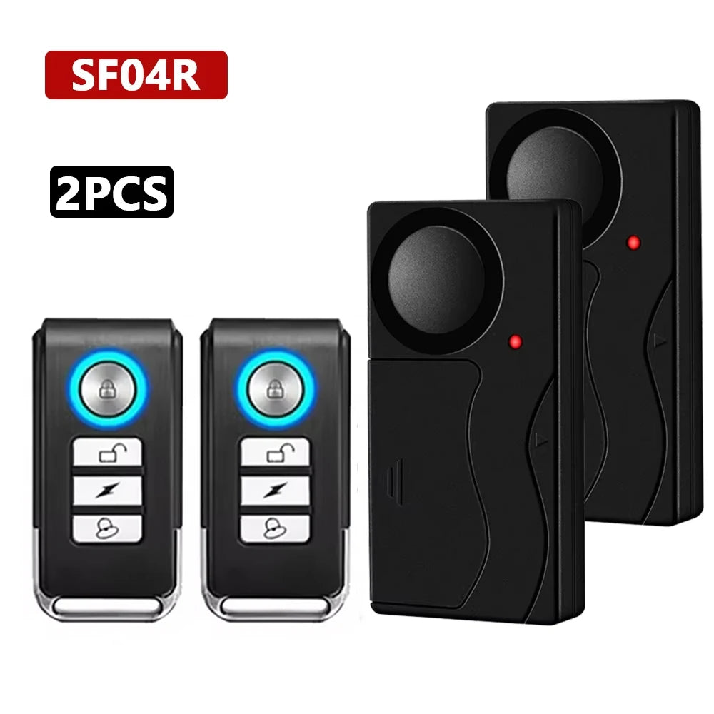 Awapow Wireless Vibration Bike Alarm With Remote Control Anti-Theft Alarm 110dB Loud Bike Door Window Alarm Home Safety System - Shopifynow