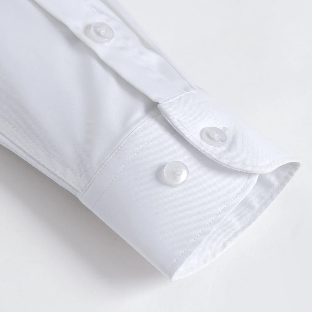 Men's Old Money Style Sleek Stretch Dress Shirt Regular Fit Solid Wrinkle-Free Long Sleeve Casual Business Button-up Shirts Shopifynow