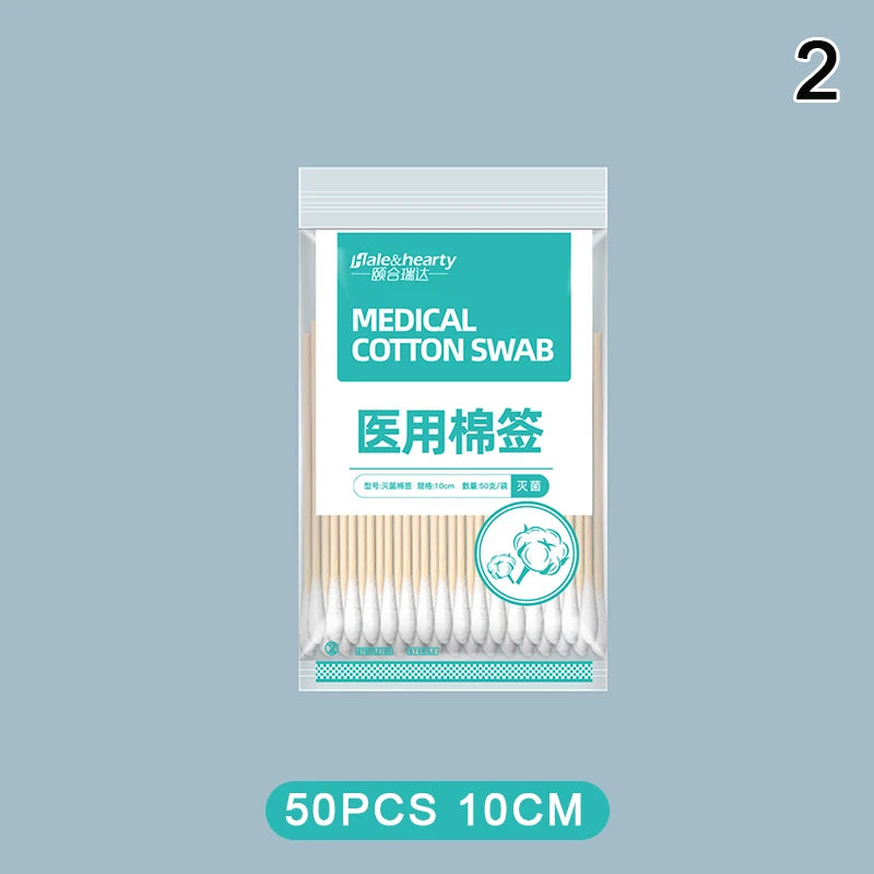 Disposable Sterile Medical Supplies Cotton Swabs Single Head Wound Sterilization Cleaning Wooden Long Cotton Swabs Stick Shopifynow