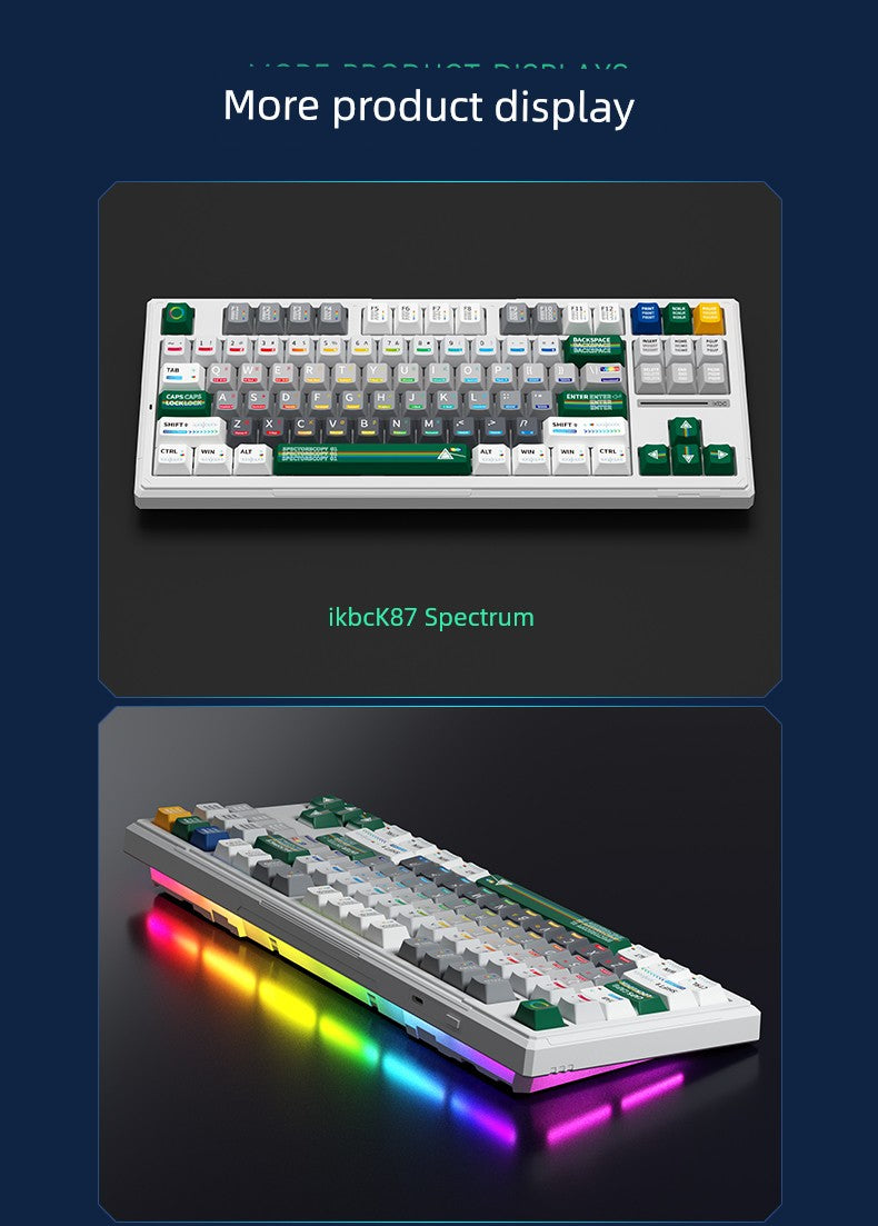Ikbc Three-Mode RGB Backlit Mechanical Keyboard K87 Customized Wireless Keyboard Boys Specially for Gaming 87 Keys Shopifynow