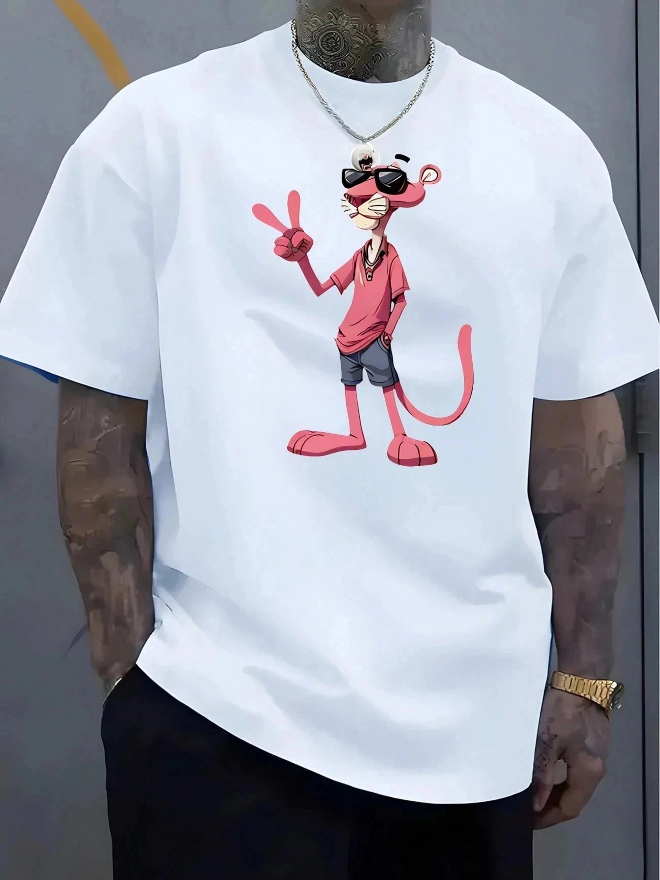 Men's Round Neck Planet Print Short Sleeve Casual Loose Fit T-Shirt t shirt men shirt Shopifynow