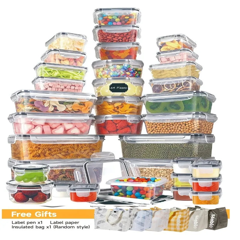 48Pcs BPA-Free Food Storage Set - 24 Airtight Containers & Lids with Labels for Pantry, Travel, Kitchen Organization Shopifynow