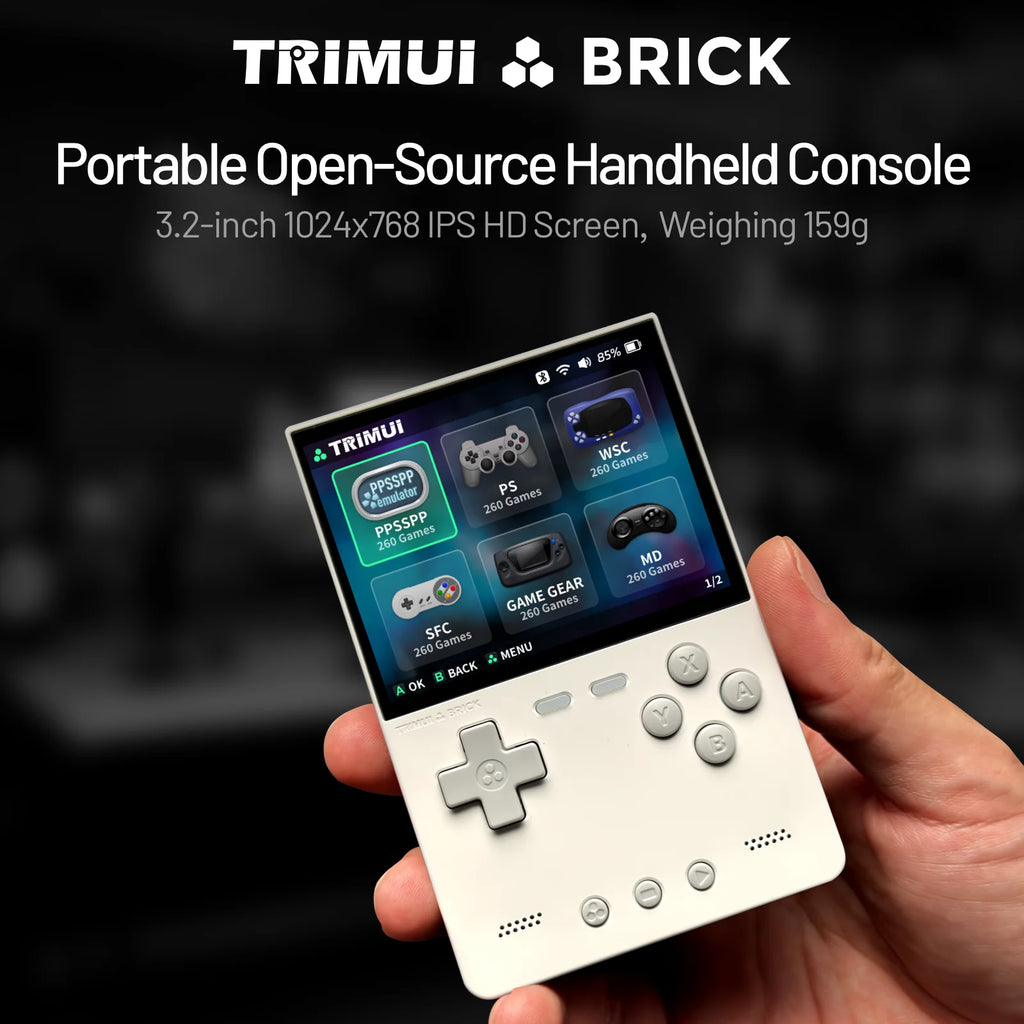 AMPOWN Trimui BRICK Handheld Game Players Consoles 3.2'' IPS Screen Emulator Portable Retro Video Games Linux System Allwinner - Shopifynow