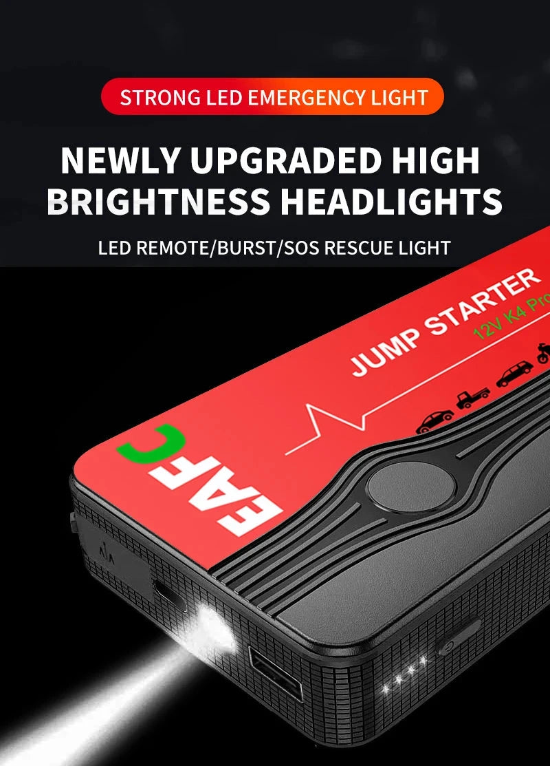 EAFC 12V Car Jump Start 600A-2000A Car Battery Starter Booster Auto Starting Device Emergency Start Portable Power Bank Shopifynow