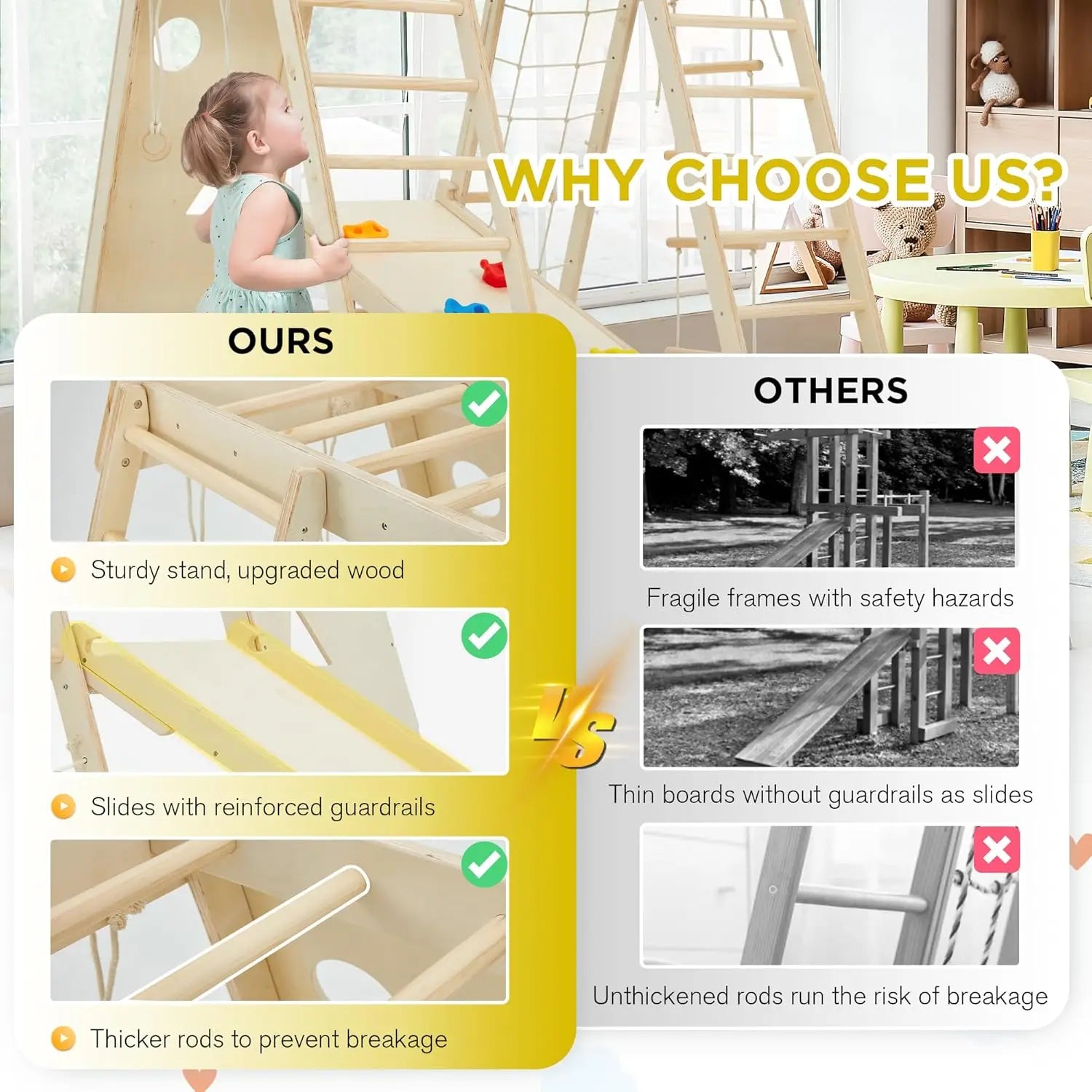 Indoor Jungle Gym, 9 in 1 Kids Indoor Playground, Climbing Toys for Kids with Climbing Wall, Slide, Monkey Bars, Rope Ladder and Shopifynow