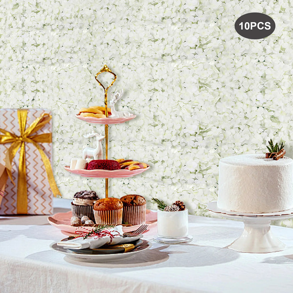 Flower Wall Panels, 10-piece Set, Artificial Silk and Plastic, 2.58ft² Coverage, Easy To Hang, Durable, Water-resistant, Great F Shopifynow