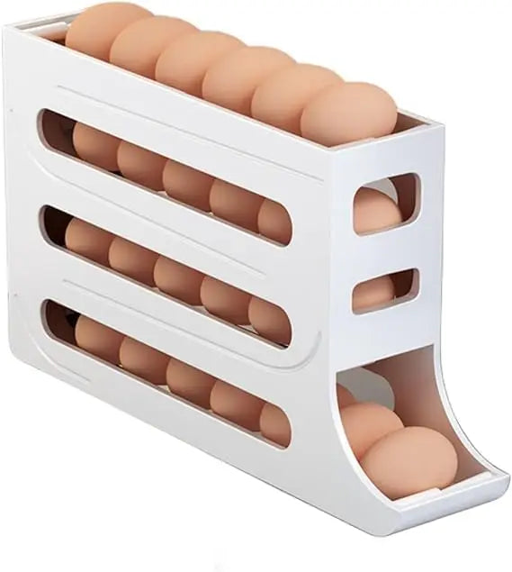 4 Tiers Egg Holder for Fridge， Automatic Egg Rolling Rack, 30 Eggs Storage Rack, Egg Distributor for Refrigerator, Egg Storage Shopifynow