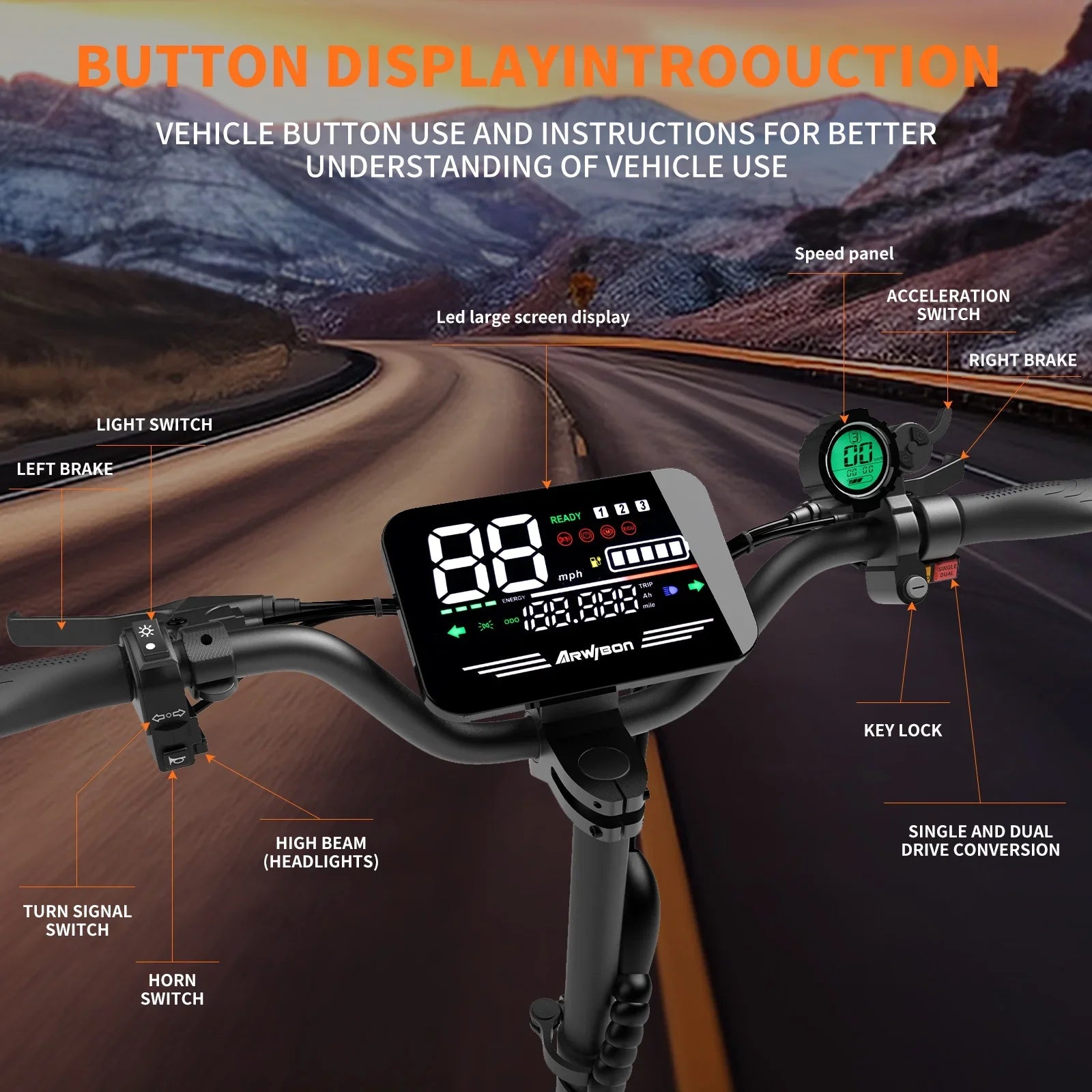 Arwibon 5600W Adult Electric Scooter Dual Motor Top Speed 46MPH,60V27AH, 11-inch Off-Road Tires Sport Folding eScooter with Seat Shopifynow