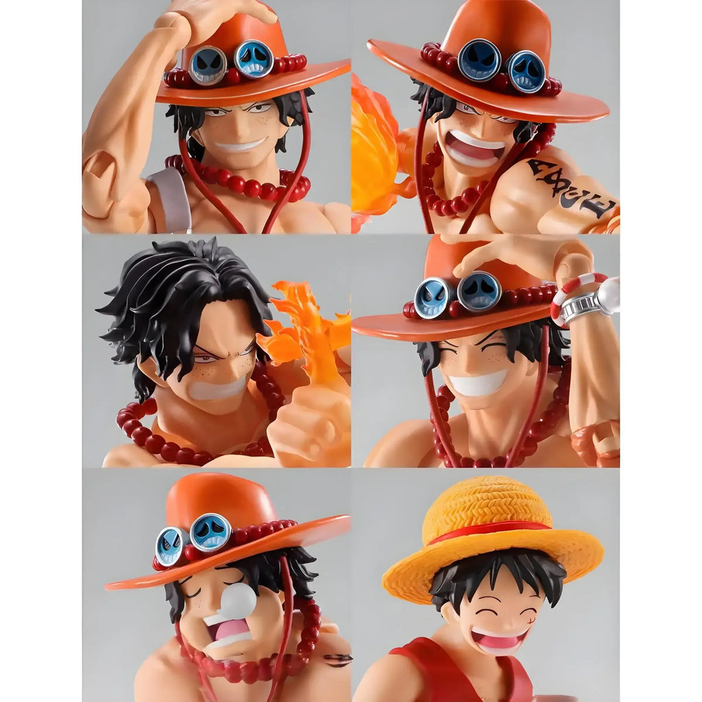 In Stock Bandai S.H.Figuarts SHF ONE PIECE PORTGAS.D.ACE SABO Luffy Model Kit Action Figures Model Toy Gift for Children Shopifynow