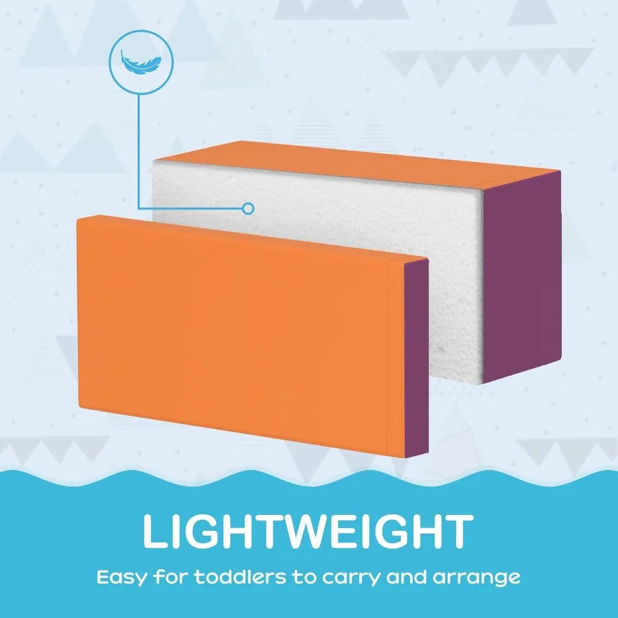 7 Piece PU Leather Soft Play Climbing for Toddlers, Baby Colorful Soft Play Gym Toys Indoor, Modular Crawling & Climbing Play Se Shopifynow