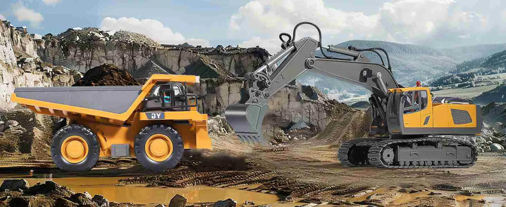 9 Channel Dump Truck Toy Yellow Double Battery Remote Control Dump Truck with Light Sound for Present Shopifynow