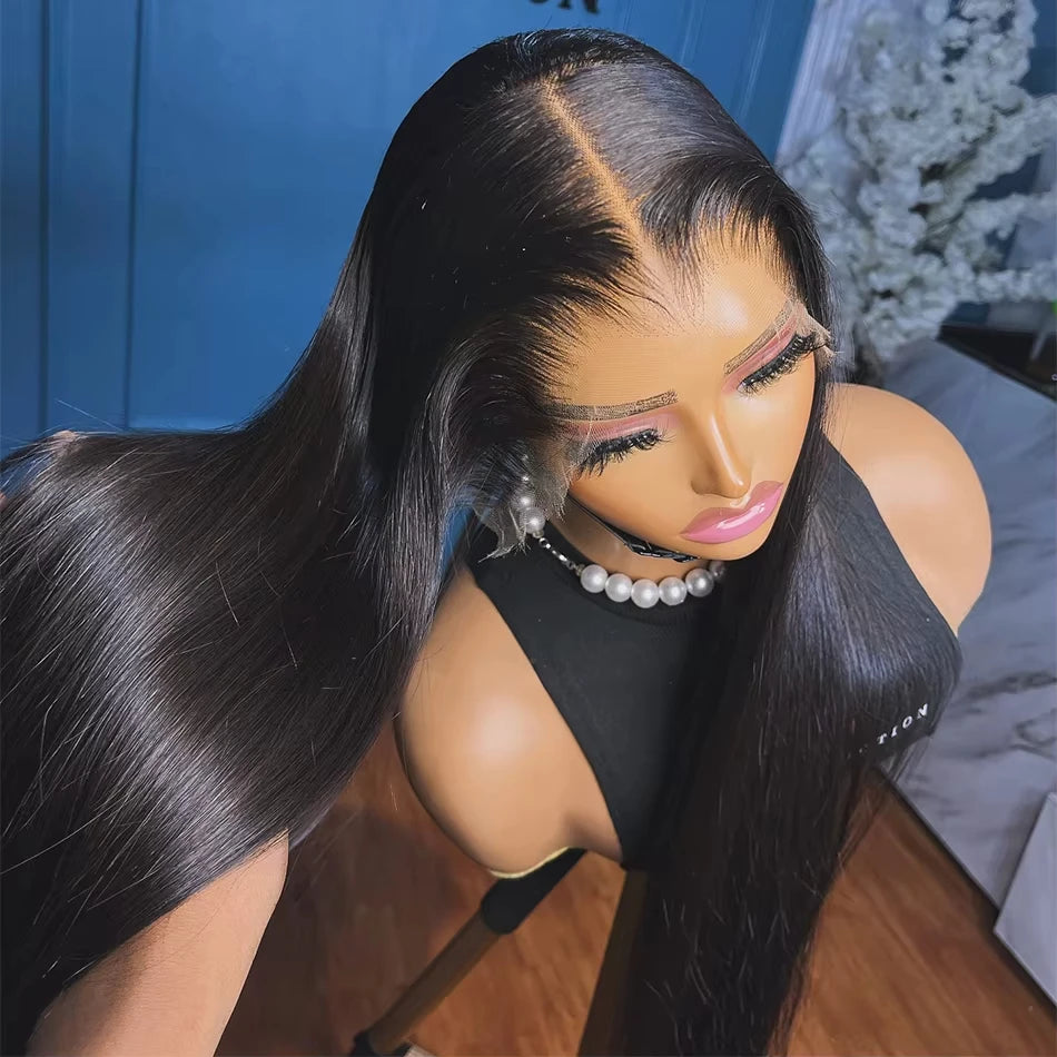 40 50 Inch Straight Human Hair Wig 13x6 HD Lace Frontal 100% Human Hair Wigs 250 Density Remy Pre Plucked Lace Front Closure Wig Shopifynow