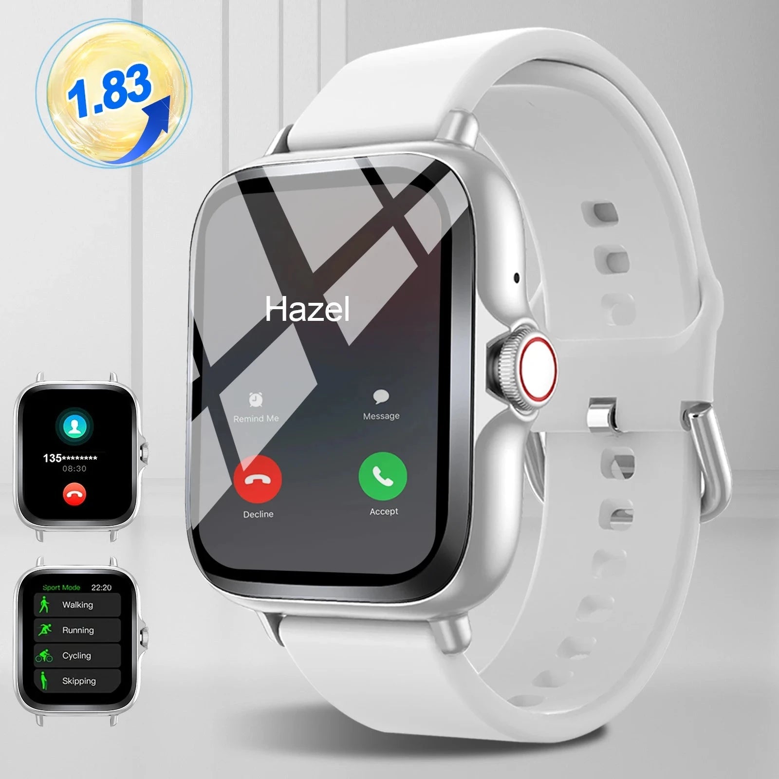Smart watch with full touch screen, call, message reminder, music control and other functions, compatible with iPhone/android mo Shopifynow