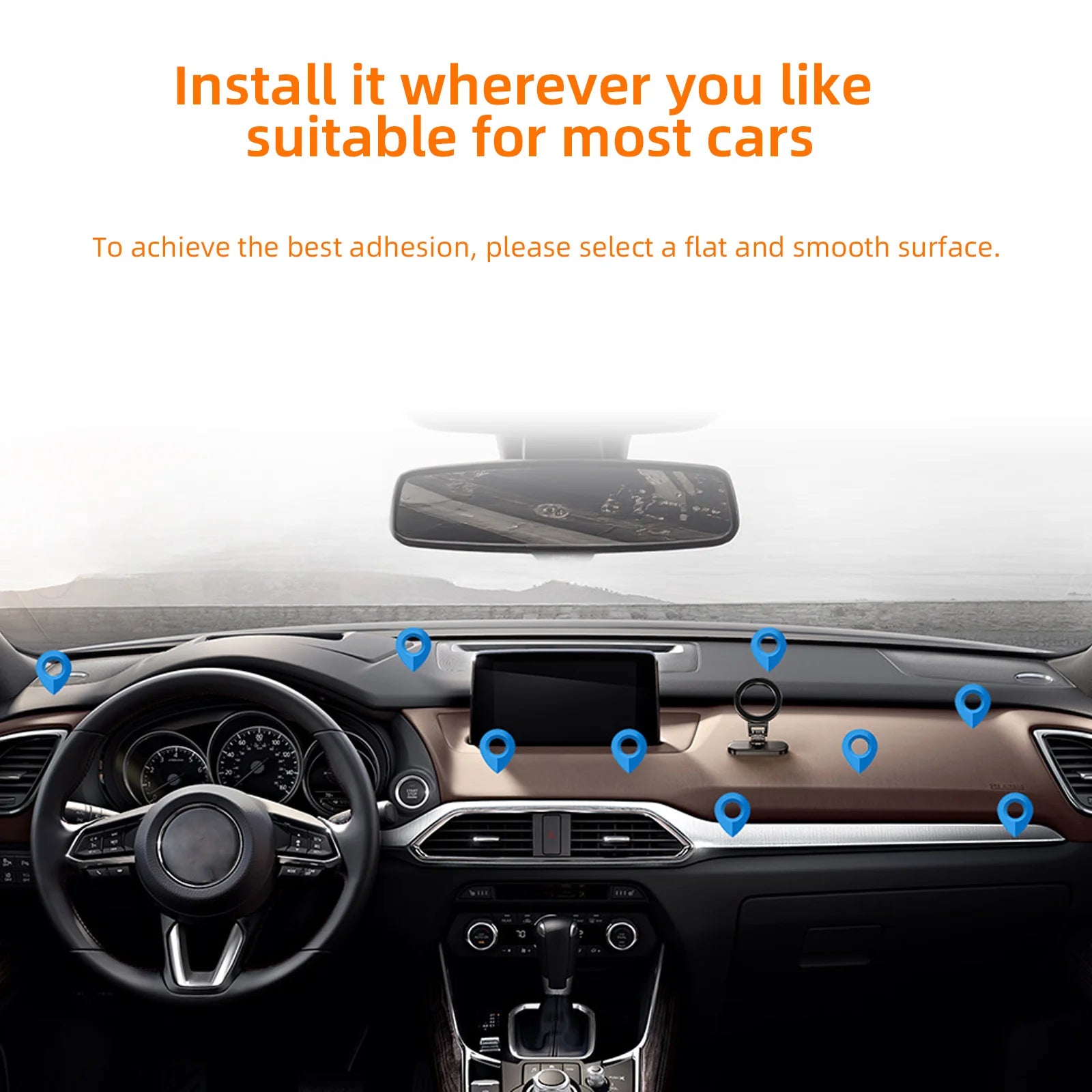 Dual Side Magnetic Car Phone Holder for Magsafe Car Dashboard Mount 360° Rotation Phone Holder for iPhone 17 16 15 Android