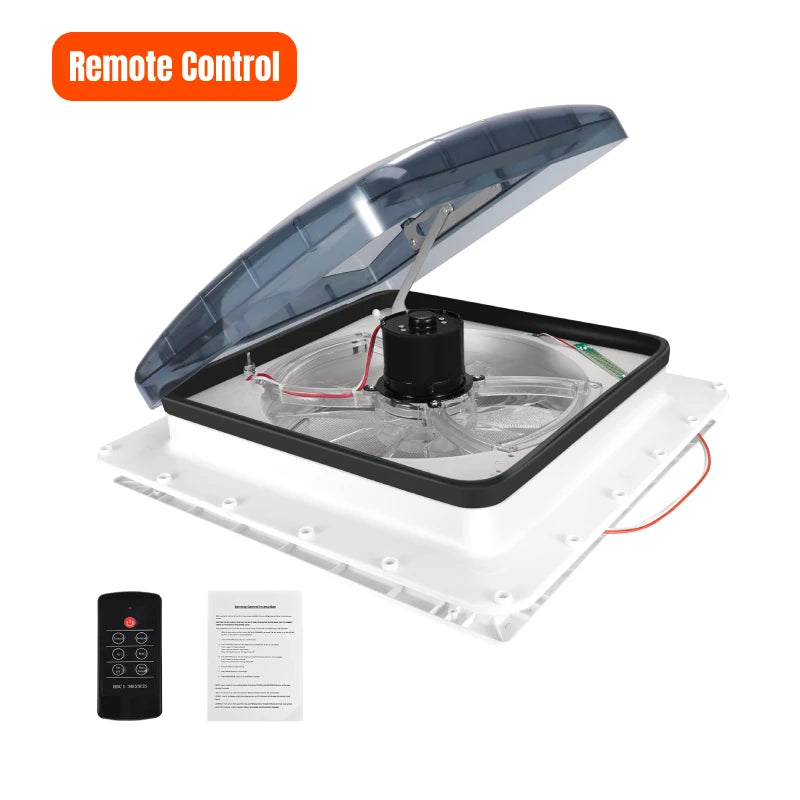 3 Speed 40x40cm Caravan RV Roof Skylight Motorhomes Vents with Rain Sensor 12V High Air Volume Electric RV Roof Vents Fan Shopifynow