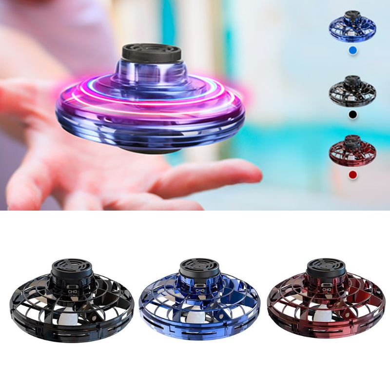 Mini Fingertip Gyro Interactive Decompression Toy Drone LED UFO Type Flying Helicopter Spinner Toy Kids New Shop Deals