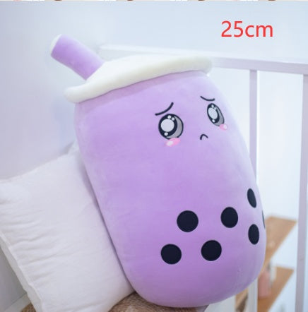 Cute Fruit Drink Plush Stuffed Soft Strawberry Milk Tea Plush Boba Tea Cup Toy Bubble Tea Pillow Cushion Kids Gift CJ