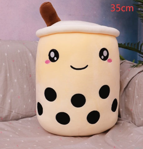 Cute Fruit Drink Plush Stuffed Soft Strawberry Milk Tea Plush Boba Tea Cup Toy Bubble Tea Pillow Cushion Kids Gift CJ