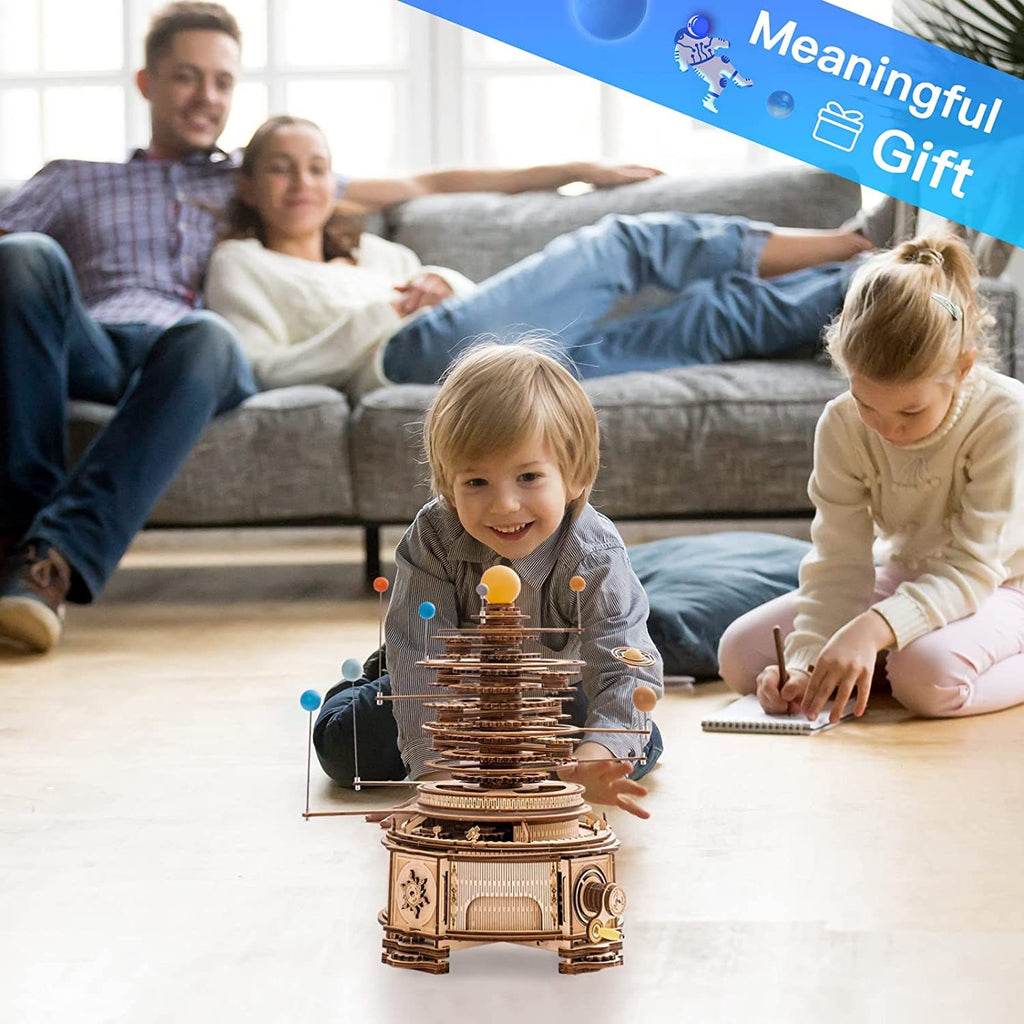 Robotime ROKR 316PCS Rotatable Mechanical Orrery 3D Wooden Puzzle Games Assemble Model Building Kits Toys Gift For Children Boys Shopifynow