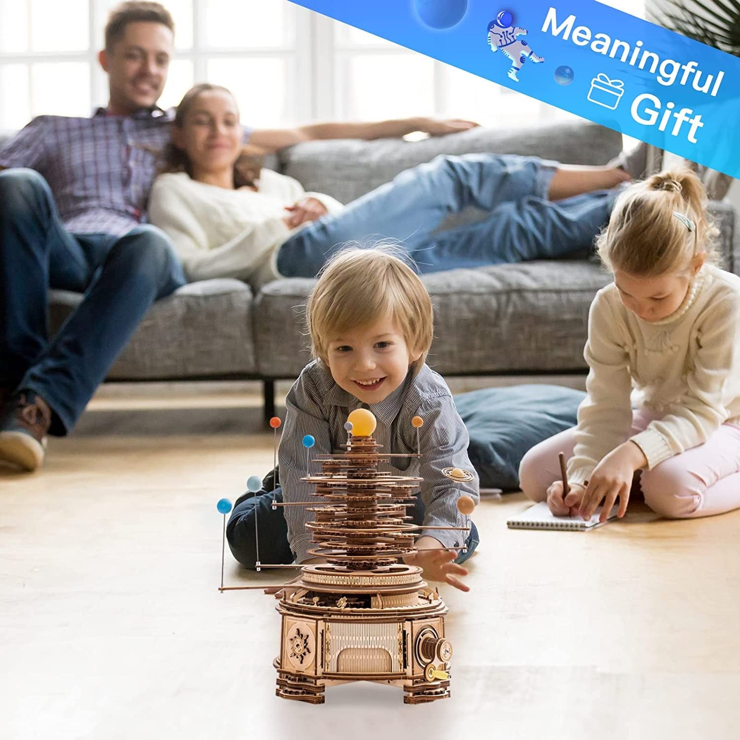 Robotime ROKR 316PCS Rotatable Mechanical Orrery 3D Wooden Puzzle Games Assemble Model Building Kits Toys Gift For Children Boys Shopifynow